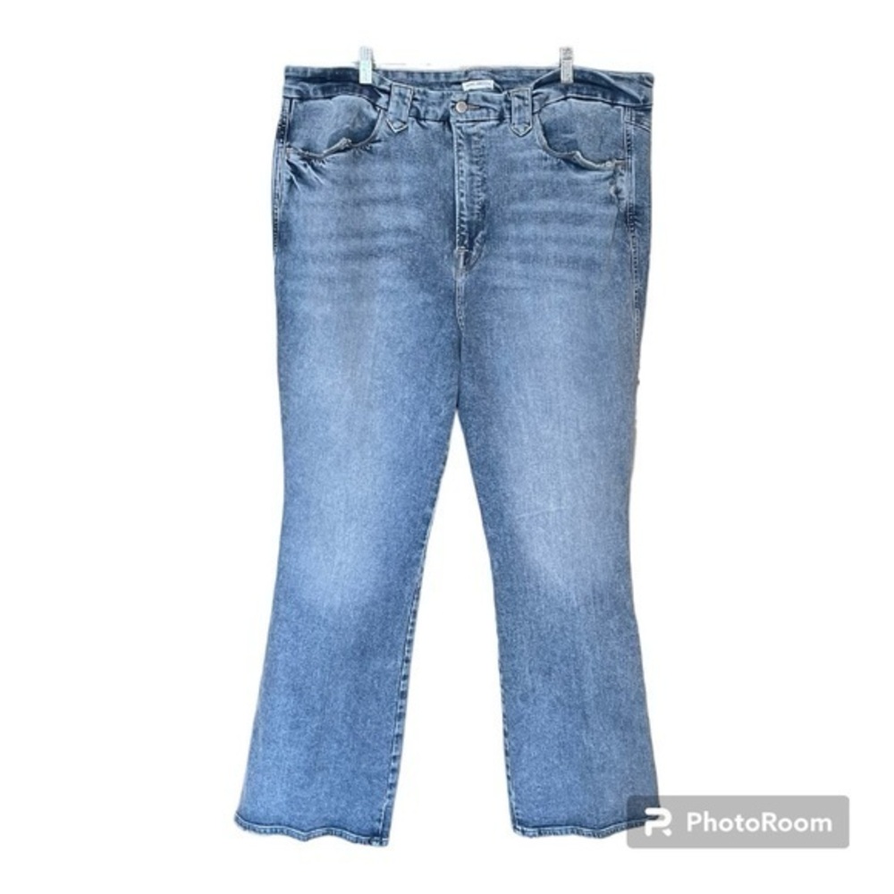 Good American Jeans Relaxed Fit Straight Leg Flared‎ Leg Size 24